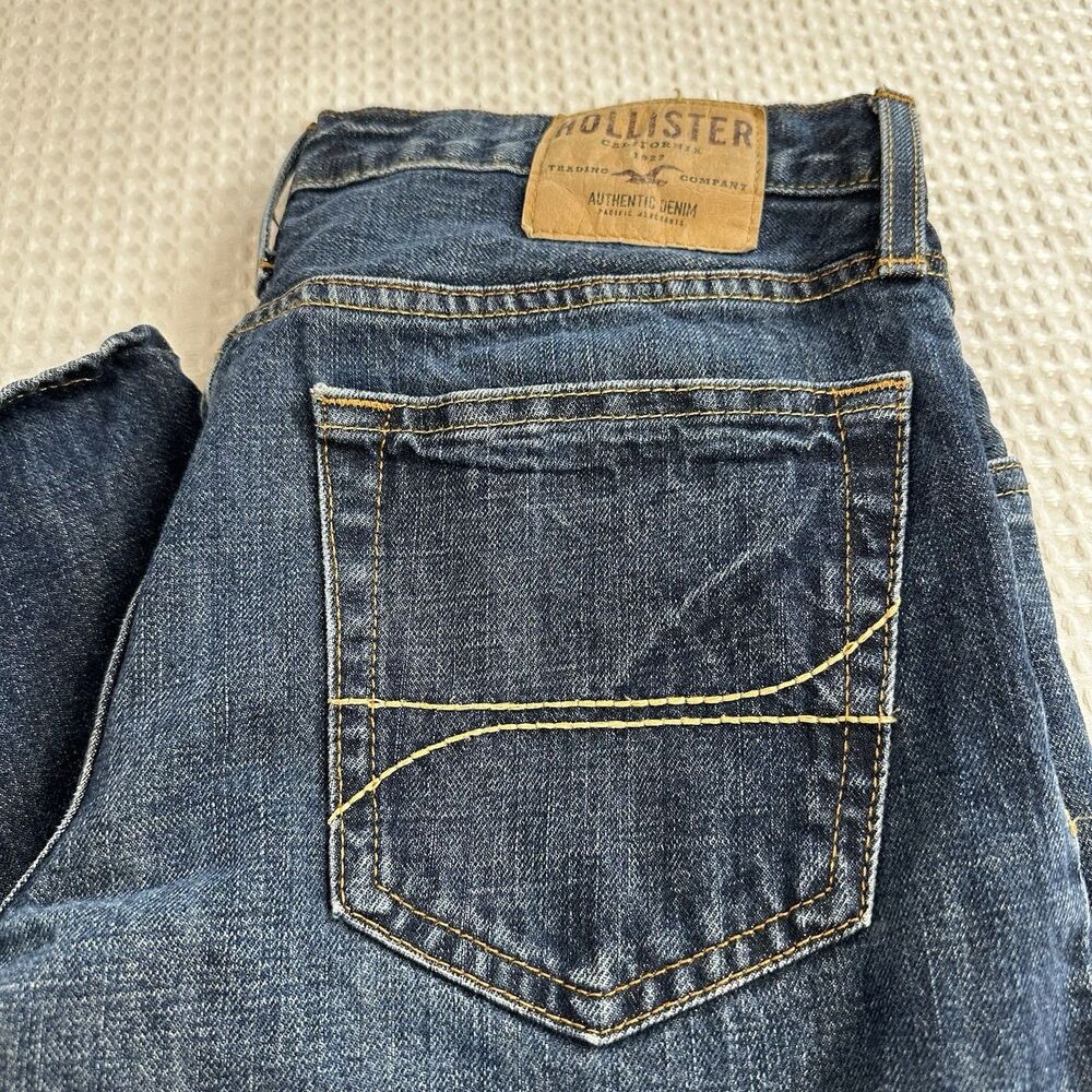 Hollister Jeans Mens 32x34 Dark Wash Denim Classic Straight Button Fly Preppy